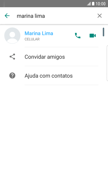 Pressione o ícone de chamada de voz para realizar uma chamada de voz para o contato. Pressione o ícone de chamada de voz para realizar uma chamada de voz para o contato.