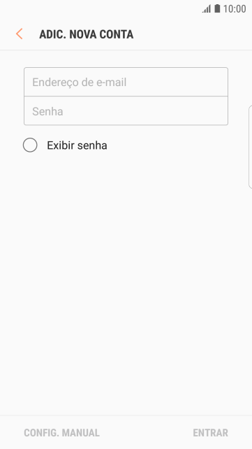 Pressione Endereço de e-mail, e digite o endereço de e-mail. Pressione Endereço de e-mail, e digite o endereço de e-mail.