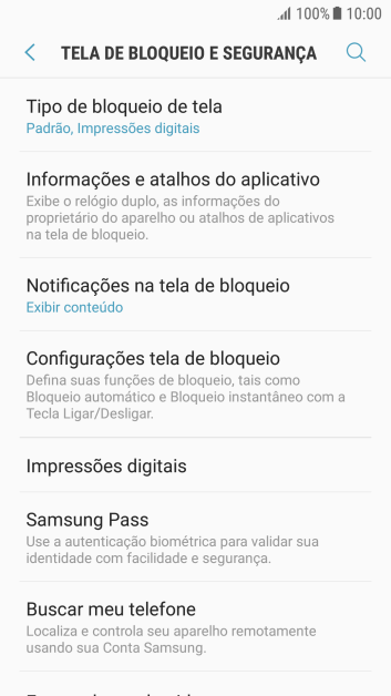 Pressione Tipo de bloqueio de tela, e digite o código de bloqueio atual. Pressione Tipo de bloqueio de tela, e digite o código de bloqueio atual.