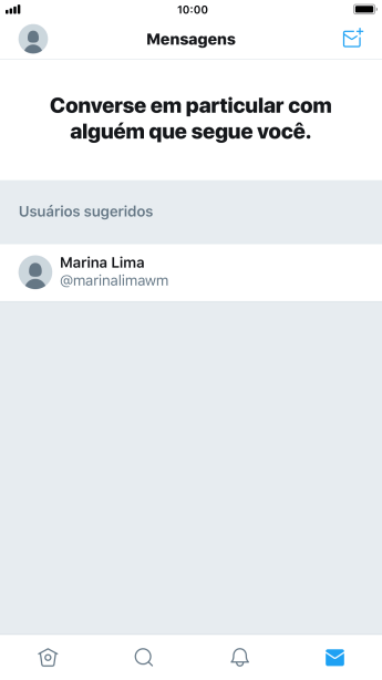 Pressione o ícone de nova mensagem. Pressione o ícone de nova mensagem.