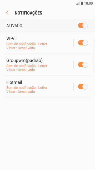 Pressione a conta de e-mail desejada. Pressione a conta de e-mail desejada.
