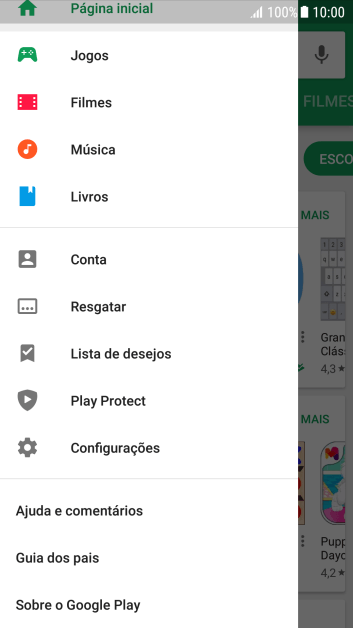 Pressione Configurações. Pressione Configurações.