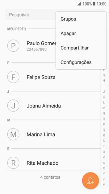 Pressione Configurações. Pressione Configurações.