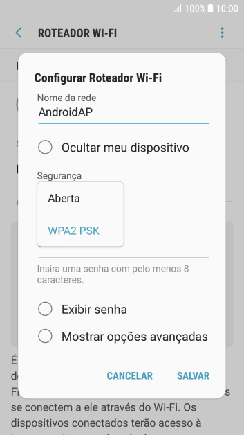 Pressione WPA2 PSK para proteger seu Roteador Wi-Fi com uma senha. Pressione WPA2 PSK para proteger seu Roteador Wi-Fi com uma senha.