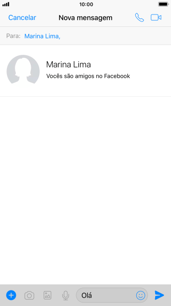 Escreva a mensagem desejada, e pressione o ícone de enviar. Escreva a mensagem desejada, e pressione o ícone de enviar.