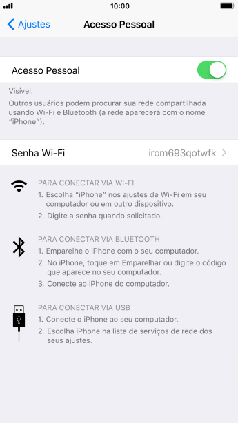 Pressione Senha Wi-Fi, e digite a senha desejada. Pressione Senha Wi-Fi, e digite a senha desejada.