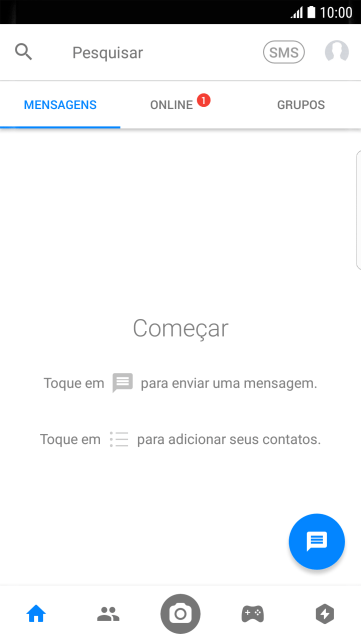 Pressione o ícone de nova mensagem. Pressione o ícone de nova mensagem.