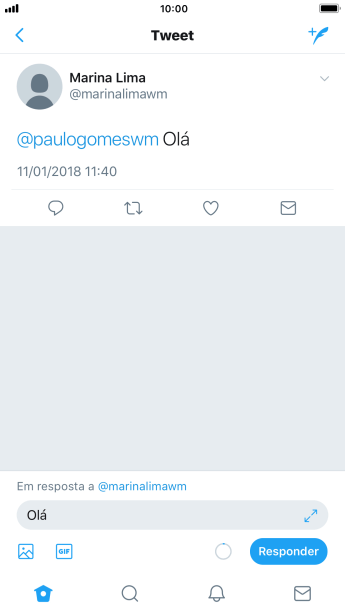 Escreva a resposta desejada, e pressione Responder. Escreva a resposta desejada, e pressione Responder.