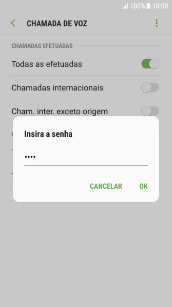 Digite sua senha de bloqueio, e pressione OK. Digite sua senha de bloqueio, e pressione OK.