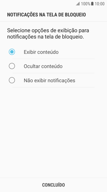 Pressione a configuração desejada. Pressione a configuração desejada.