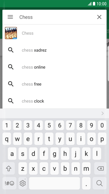 Insira o nome ou assunto do app desejado, e pressione o ícone de busca. Insira o nome ou assunto do app desejado, e pressione o ícone de busca.