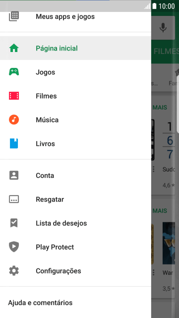 Pressione Configurações. Pressione Configurações.