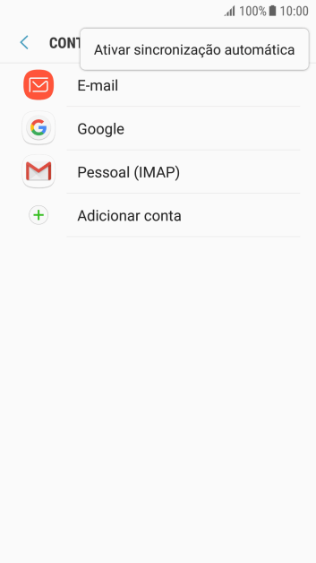 Pressione Ativar sincronização automática. Pressione Ativar sincronização automática.
