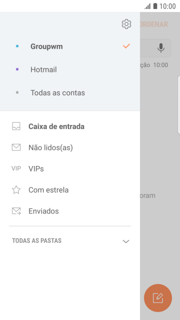 Pressione o ícone de configurações. Pressione o ícone de configurações.