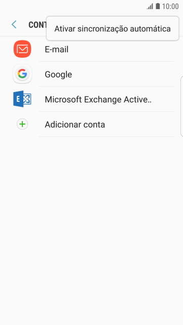 Pressione Ativar sincronização automática. Pressione Ativar sincronização automática.