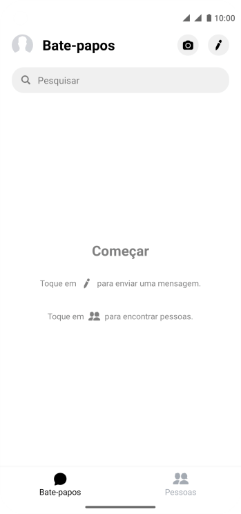 Pressione o ícone de nova mensagem. Pressione o ícone de nova mensagem.