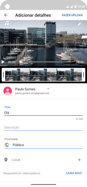 Digite o texto, e pressione FAZER UPLOAD. Digite o texto, e pressione FAZER UPLOAD.