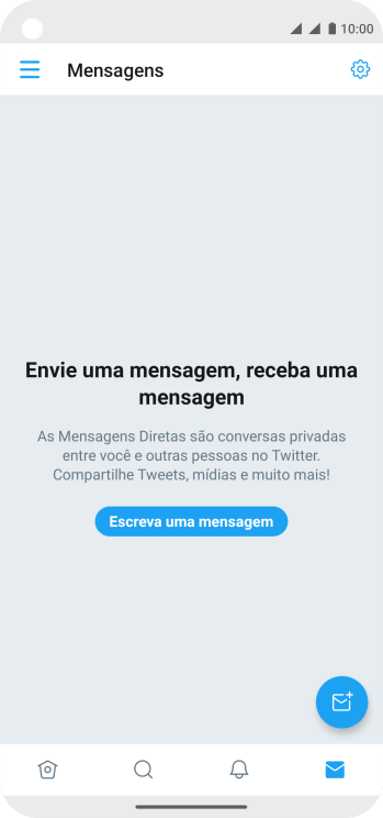 Pressione o ícone de nova mensagem. Pressione o ícone de nova mensagem.