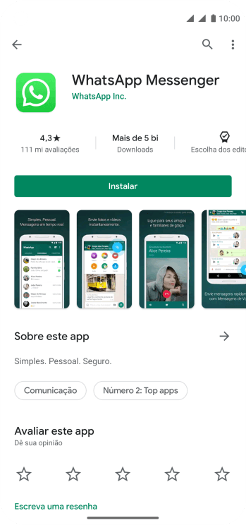 Pressione Instalar, e siga as indicações da tela para instalar o app. Pressione Instalar, e siga as indicações da tela para instalar o app.