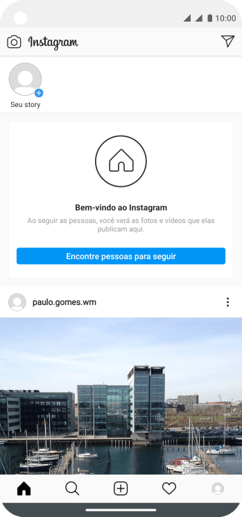 Pressione o ícone de busca. Pressione o ícone de busca.