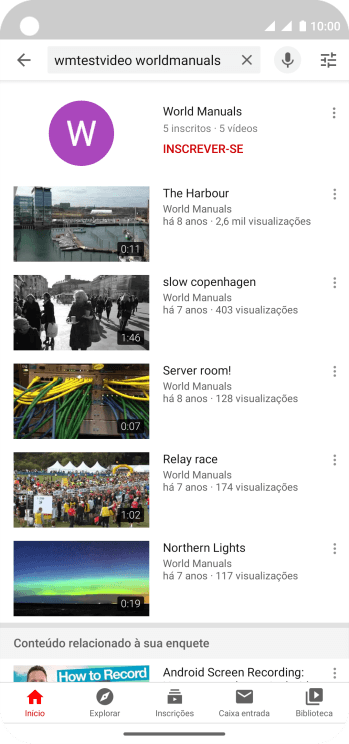 Pressione o vídeo desejado. Pressione o vídeo desejado.