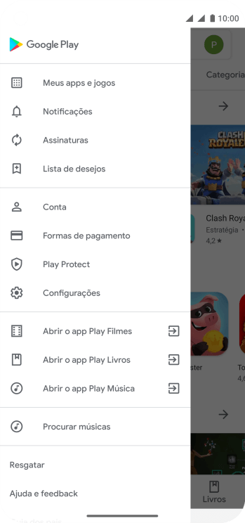 Pressione Configurações. Pressione Configurações.