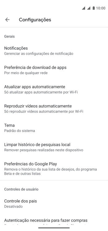 Pressione Atualizar apps automaticamente. Pressione Atualizar apps automaticamente.