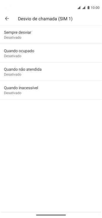 Pressione o tipo de encaminhamento desejado. Pressione o tipo de encaminhamento desejado.
