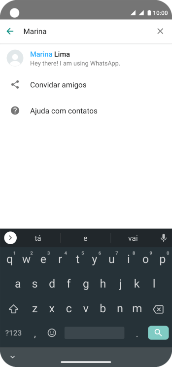 Pressione o contato desejado. Pressione o contato desejado.