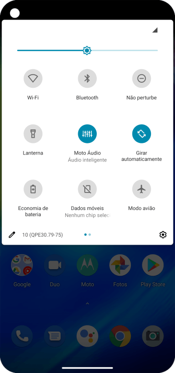 Pressione o ícone de configurações. Pressione o ícone de configurações.