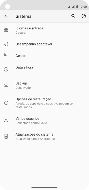 Pressione Opções de restauração. Pressione Opções de restauração.