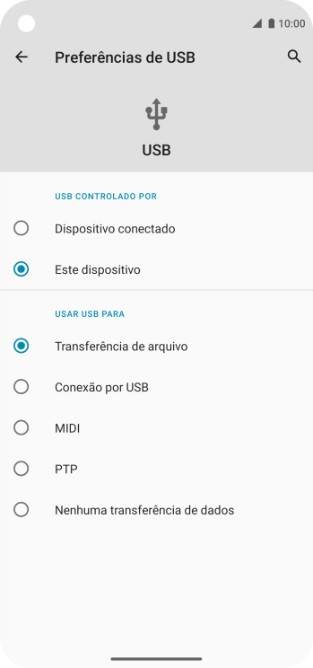 Pressione Transferência de arquivo. Pressione Transferência de arquivo.