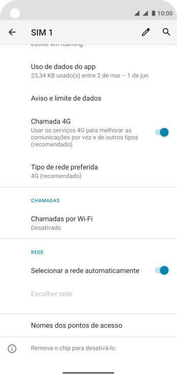 Pressione Tipo de rede preferencial. Pressione Tipo de rede preferencial.