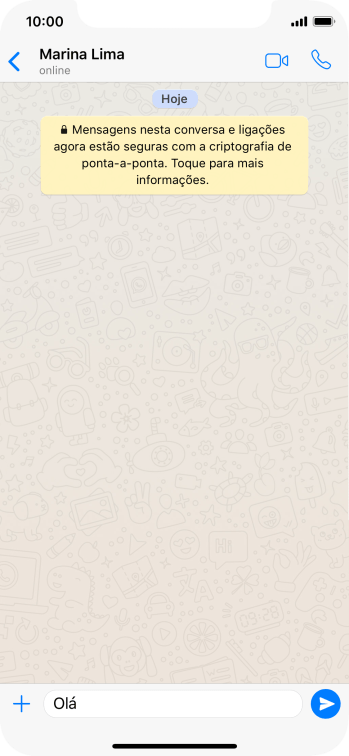 Escreva a mensagem desejada, e pressione o ícone de enviar. Escreva a mensagem desejada, e pressione o ícone de enviar.