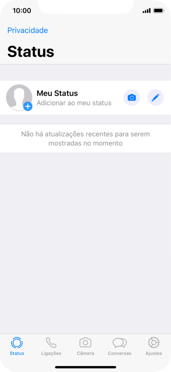 Pressione o ícone de câmera. Pressione o ícone de câmera.