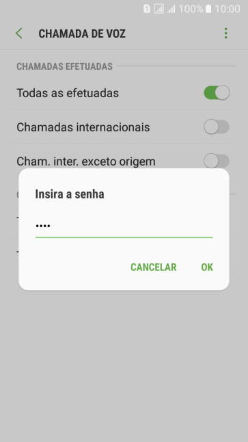 Digite sua senha de bloqueio, e pressione OK. Digite sua senha de bloqueio, e pressione OK.