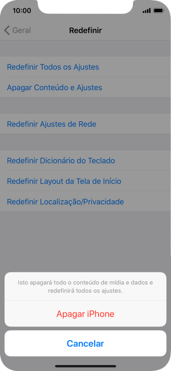 Pressione Apagar iPhone. Pressione Apagar iPhone.