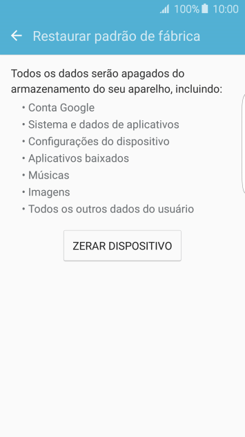 Pressione ZERAR DISPOSITIVO. Pressione ZERAR DISPOSITIVO.