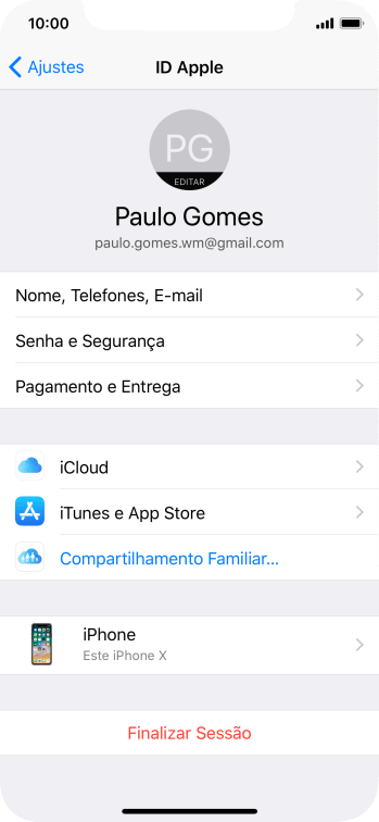 Pressione iCloud. Pressione iCloud.