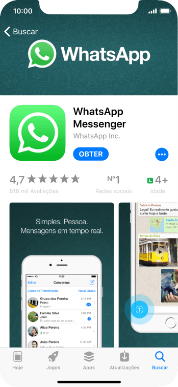 Pressione OBTER, e siga as indicações da tela para instalar o app. Pressione OBTER, e siga as indicações da tela para instalar o app.