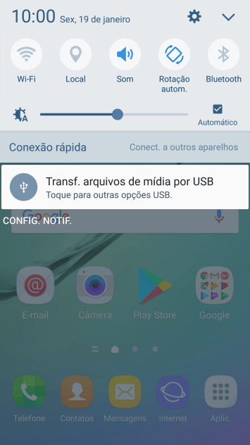 Pressione Toque para outras opções USB.. Pressione Toque para outras opções USB..