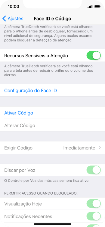 Pressione Ativar Código, e digite um código de bloqueio de sua escolha duas vezes seguidas. Pressione Ativar Código, e digite um código de bloqueio de sua escolha duas vezes seguidas.
