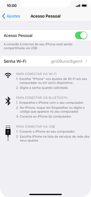 Pressione Senha Wi-Fi, e digite a senha desejada. Pressione Senha Wi-Fi, e digite a senha desejada.
