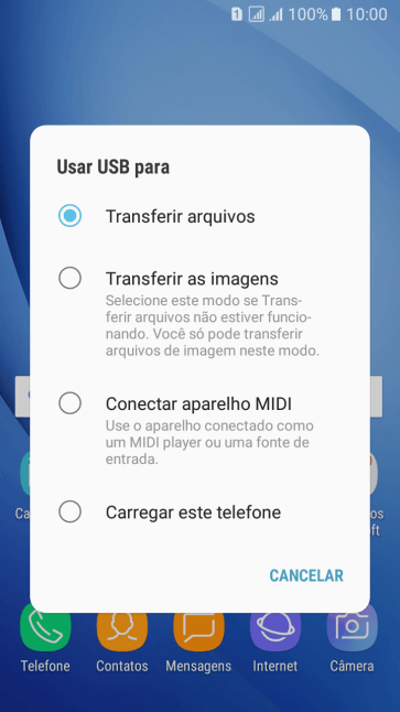Pressione Transferir arquivos para ativar a função. Pressione Transferir arquivos para ativar a função.