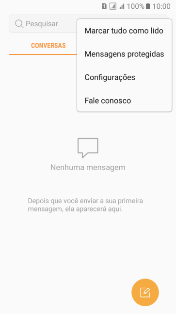 Pressione Configurações. Pressione Configurações.