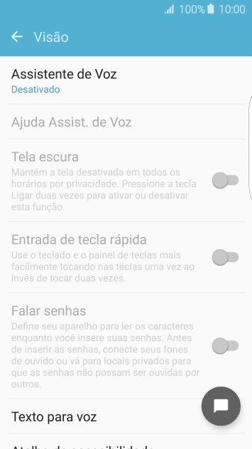 Pressione Texto para voz, e siga as indicações da tela para configurar a velocidade da fala. Pressione Texto para voz, e siga as indicações da tela para configurar a velocidade da fala.