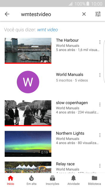 Pressione o vídeo desejado. Pressione o vídeo desejado.