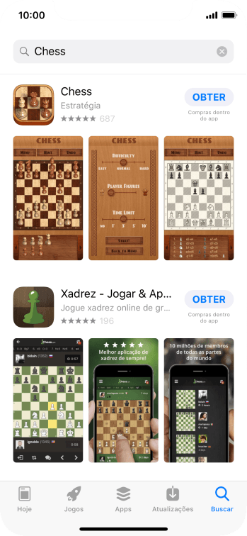 Pressione o app desejado. Pressione o app desejado.
