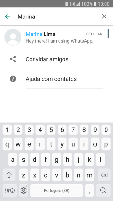 Pressione o contato desejado. Pressione o contato desejado.