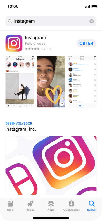 Pressione Instagram. Pressione Instagram.